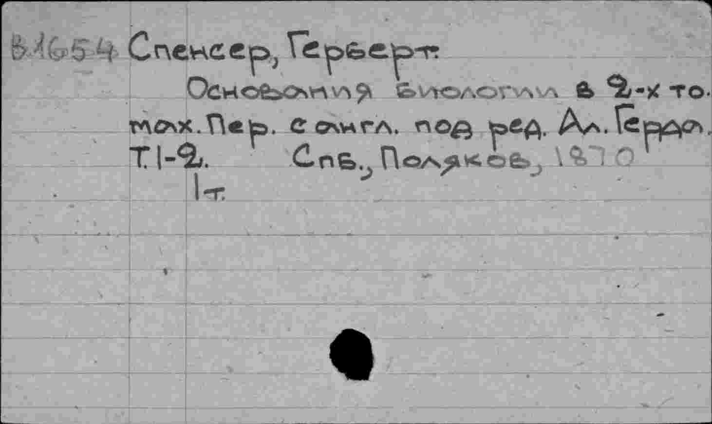 ﻿5 AS5 Спенсер, Гер^ер-г
Оснее^Оч'гЛ'А tÔVTOAOWWA е> с&-
ТЛ£АХ.П«р. С CAVA ГЛ. nOß 0£Д. Аа.Гс
СпБ.;Пол^<оЬ_, \^> : О